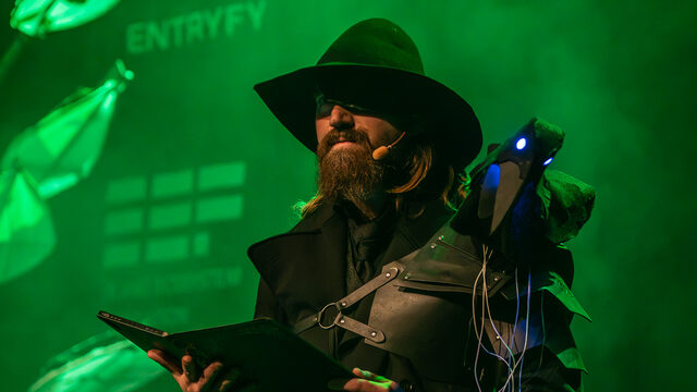 Me, as Odin, on stage at Goatmire